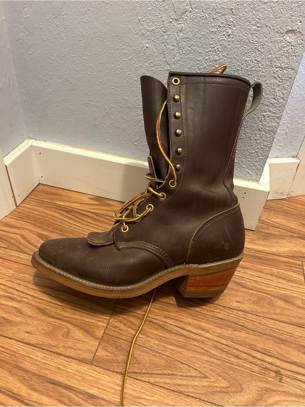 Justin Chippewa Packer Kiltie Boots Men’s 7 D Made in USA